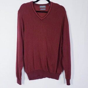 Lyle & Scott Sweater V-neck Pullover Winter Sweater Preppy Academia Red Burgundy